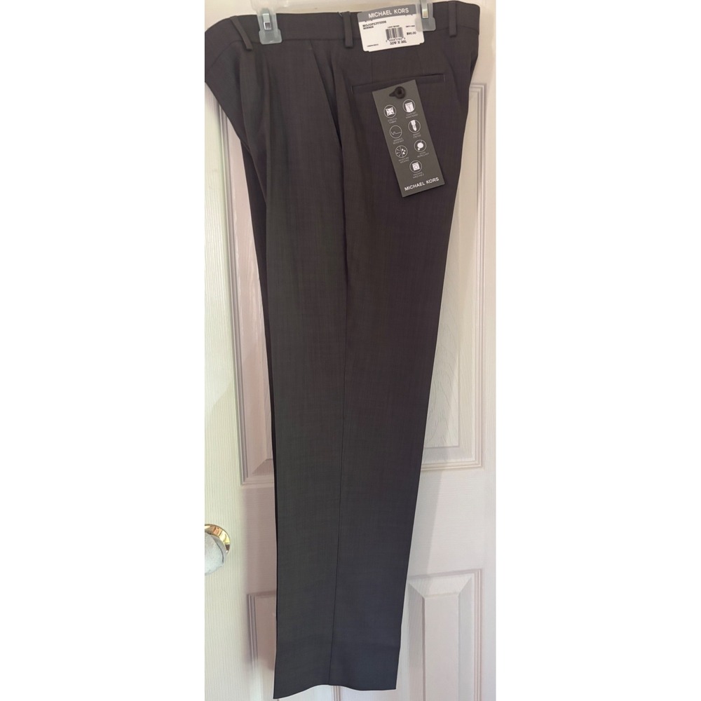 Michael Kors Monroe Dress Pants Mens 32x30 Light Brown Stretch Performance NEW - Picture 4 of 11